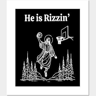 He is Rizzin Jesus Basketball Christian Religious Posters and Art